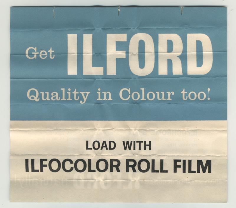 Ilford Selochrome 120 film box leaflet