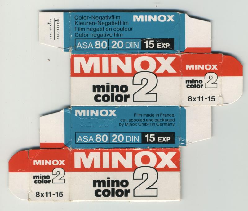 Minox Minocolor 2 8x11mm film box outside