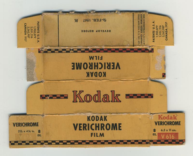 Kodak Verichrome 616 film box outside