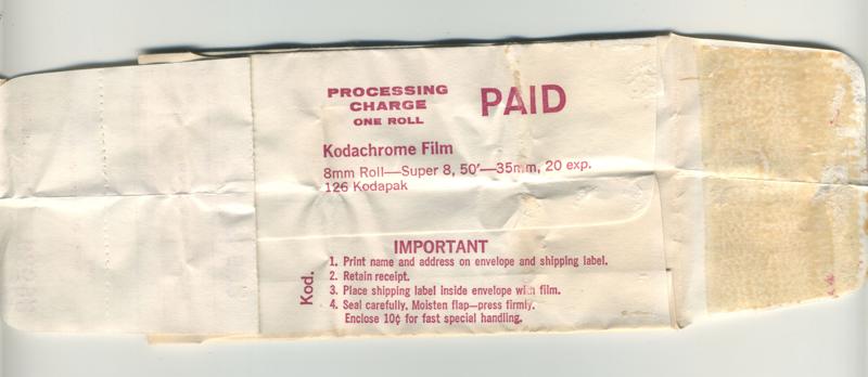 Great Films Processing Kodachrome 35mm film box processing envelope