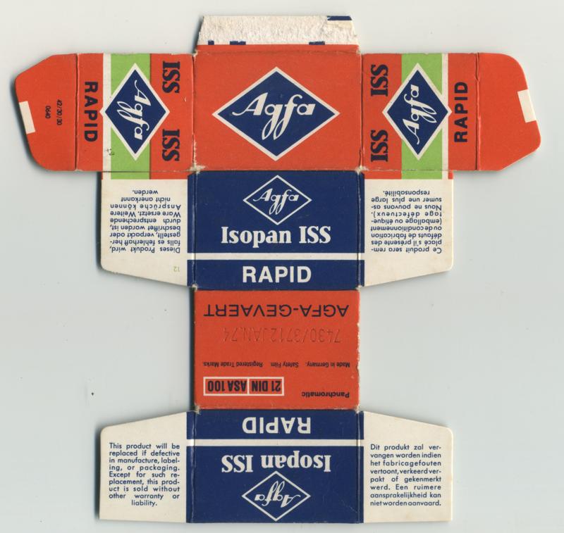 Agfa Isopan ISS Rapid 35mm film box outside