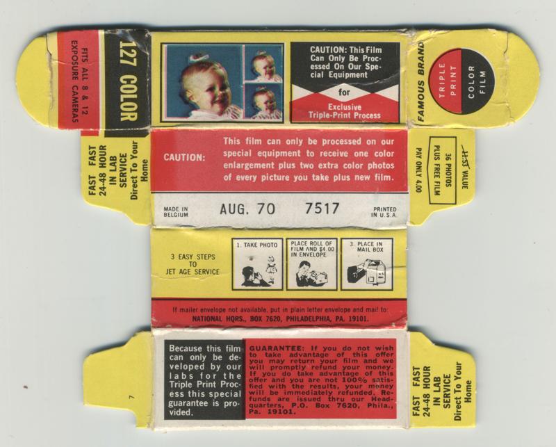 Famous Brand Labs Color Negative Film 127 film box outside
