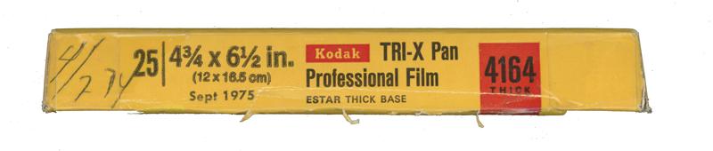 Kodak Tri-X Pan 12x16.5cm film box outside