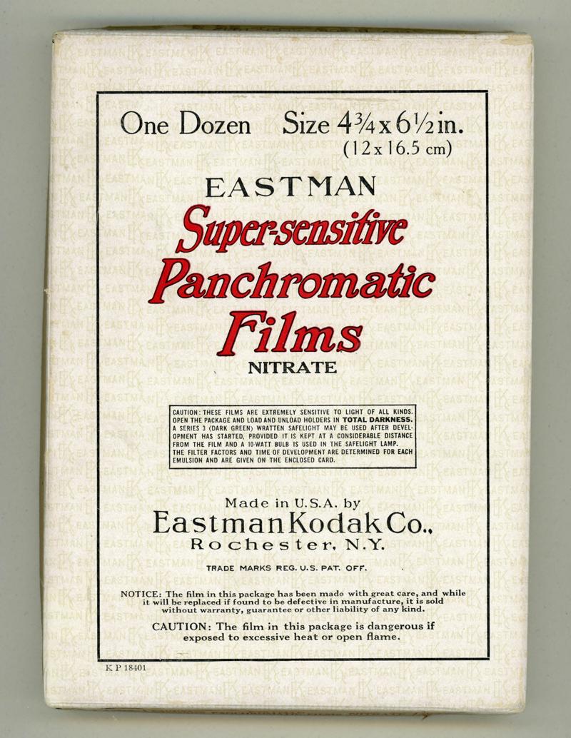 Kodak Super-sensitive Panchromatic Films 12x16.5cm film box outside