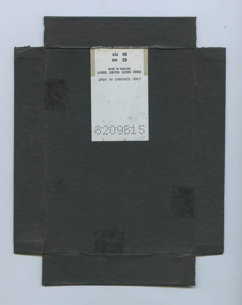 Ilford R.25 F.P Special 12x16.5cm film box outside