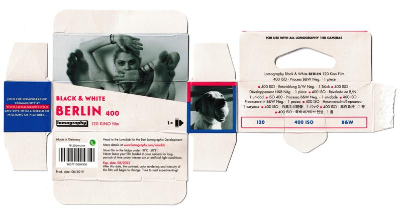 Lomography Berlin 120 film box outside