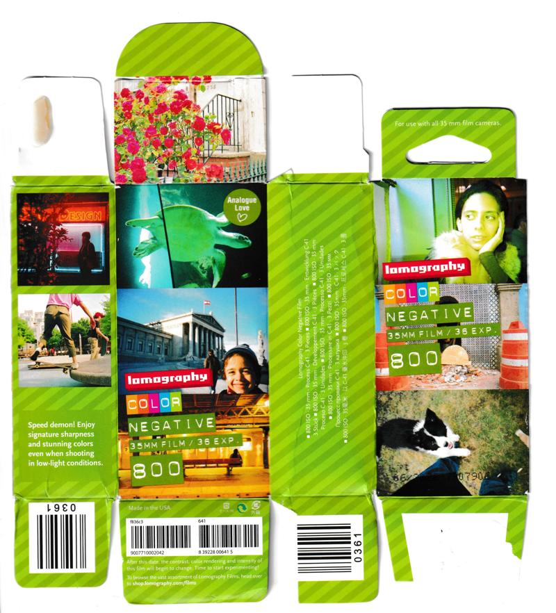 Lomography Color Negative 800 35mm film box outside