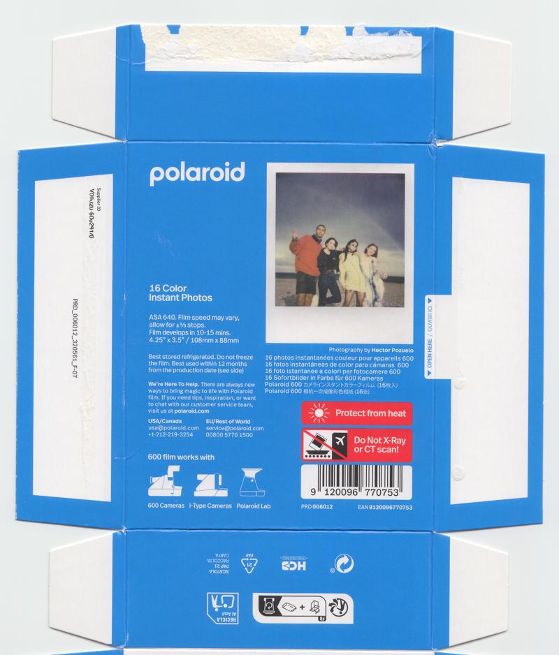 Polaroid Color 600 Film Integral Film film box outside