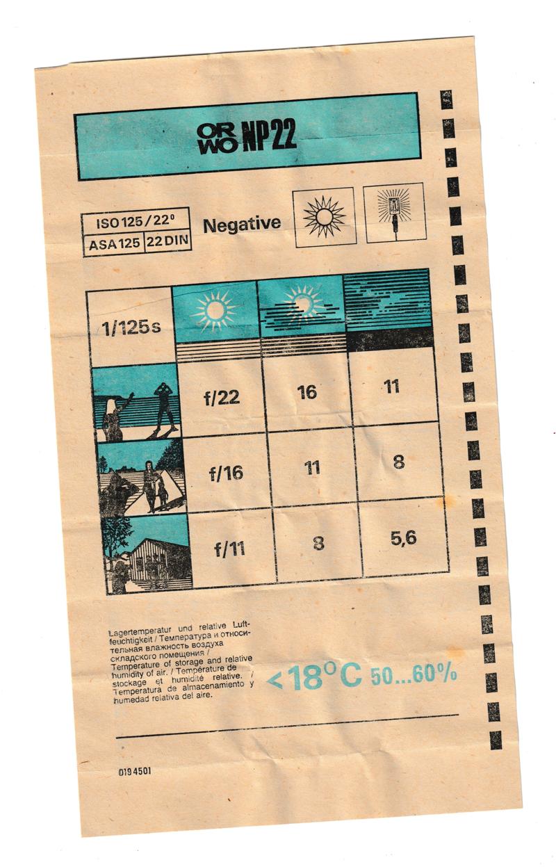 ORWO NP22 35mm film box inside