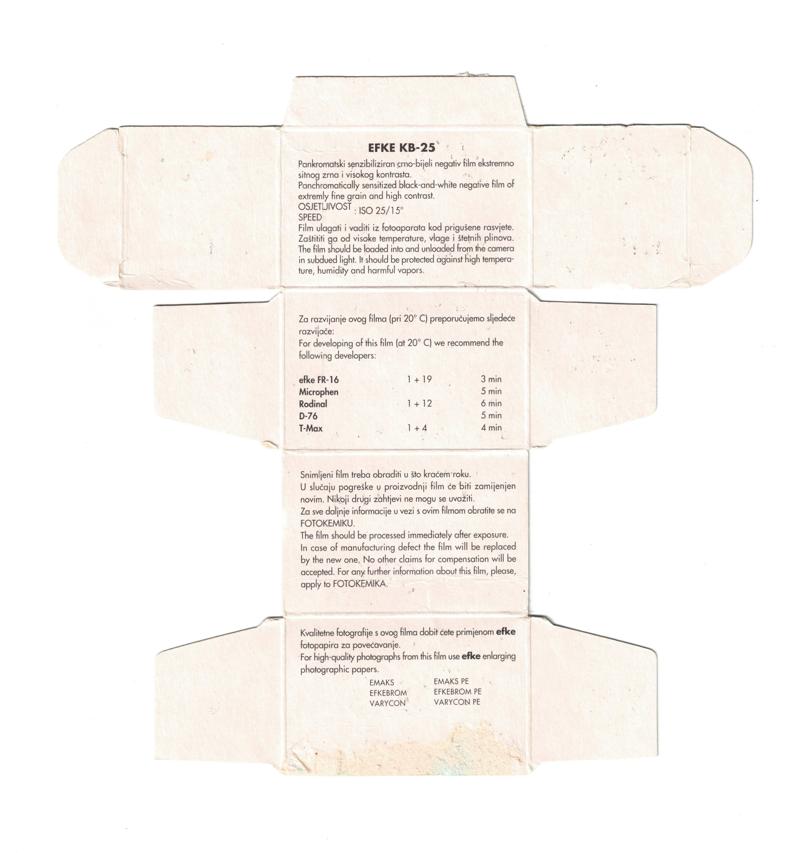 efke KB-25 35mm film box inside