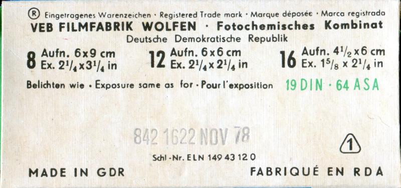 ORWO NC 19 120 film box outside