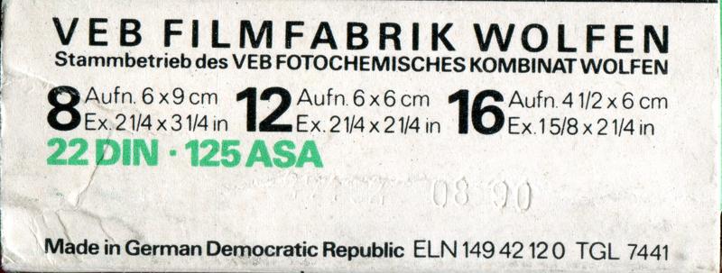 ORWO NP 22 120 film box outside