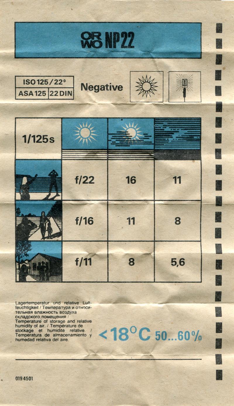 ORWO NP 22 120 film box leaflet
