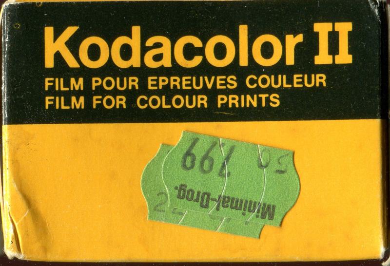 Kodak Kodacolor II 35mm film box outside