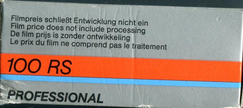 Agfa AgfaChrome 100RS 120 film box outside