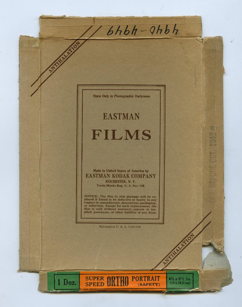 Kodak Super Speed Ortho Portrait 12x16.5cm film box outside