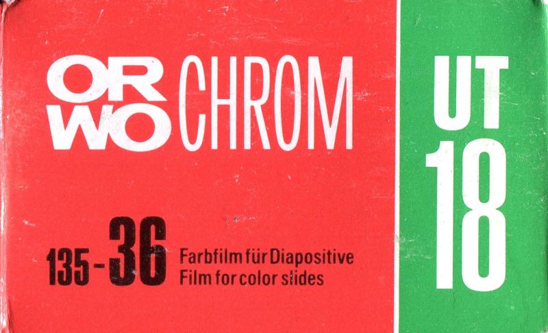ORWO OrwoChrome UT18 35mm film box outside