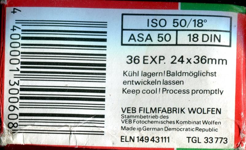 ORWO OrwoChrome UT18 35mm film box outside