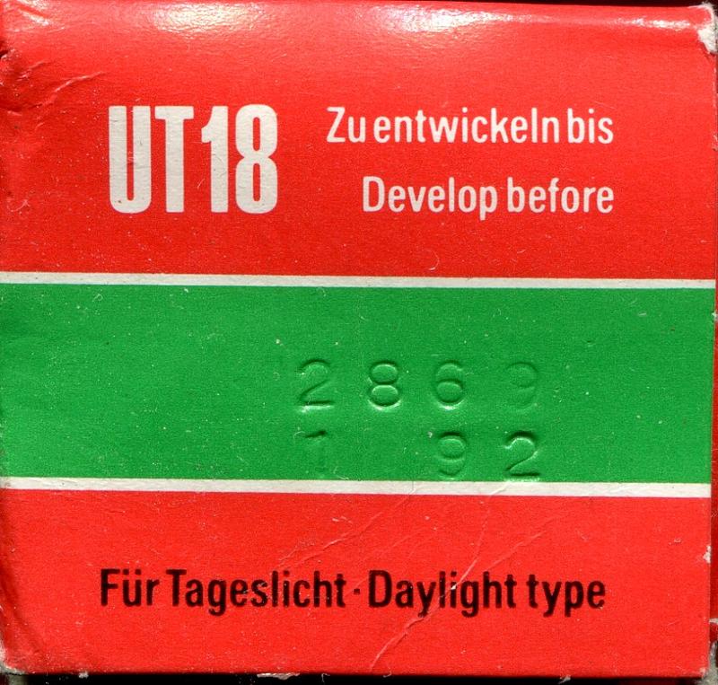 ORWO OrwoChrome UT18 35mm film box outside