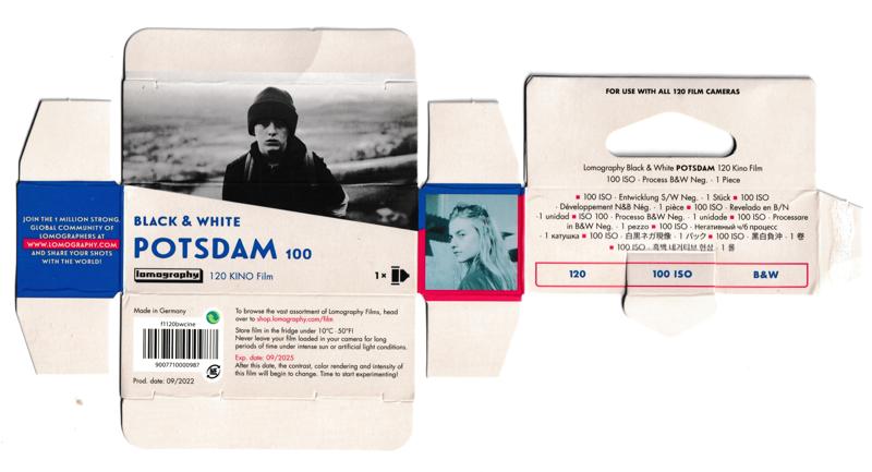 Lomography Postdam 120 film box outside