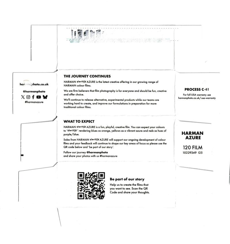 Harman Switch Azure 120 film box inside