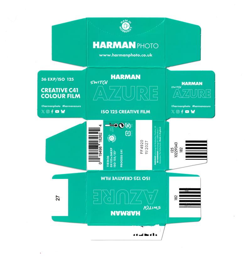Harman Switch Azure 35mm film box outside