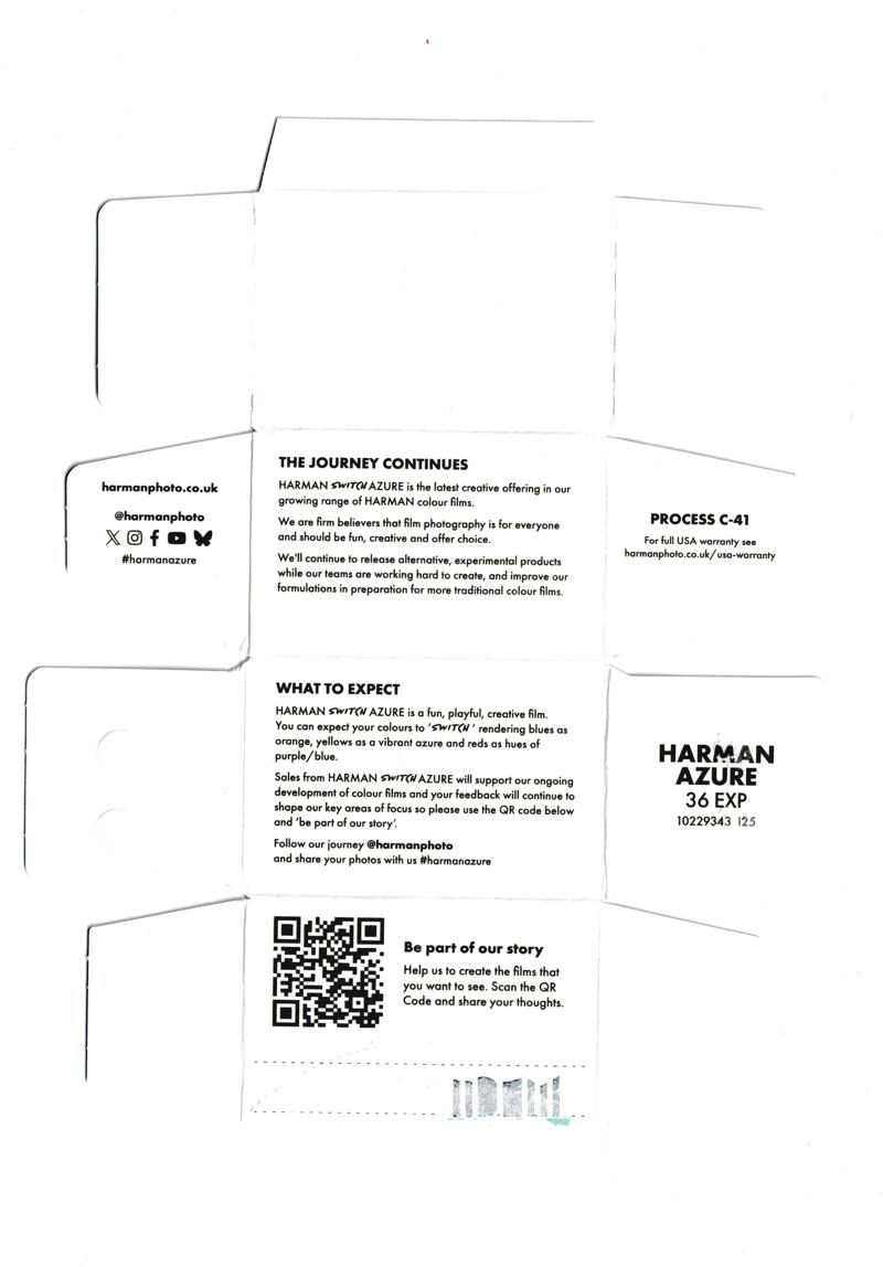 Harman Switch Azure 35mm film box inside