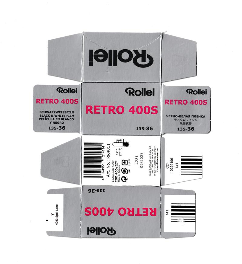 Rollei Retro 400S 35mm film box outside