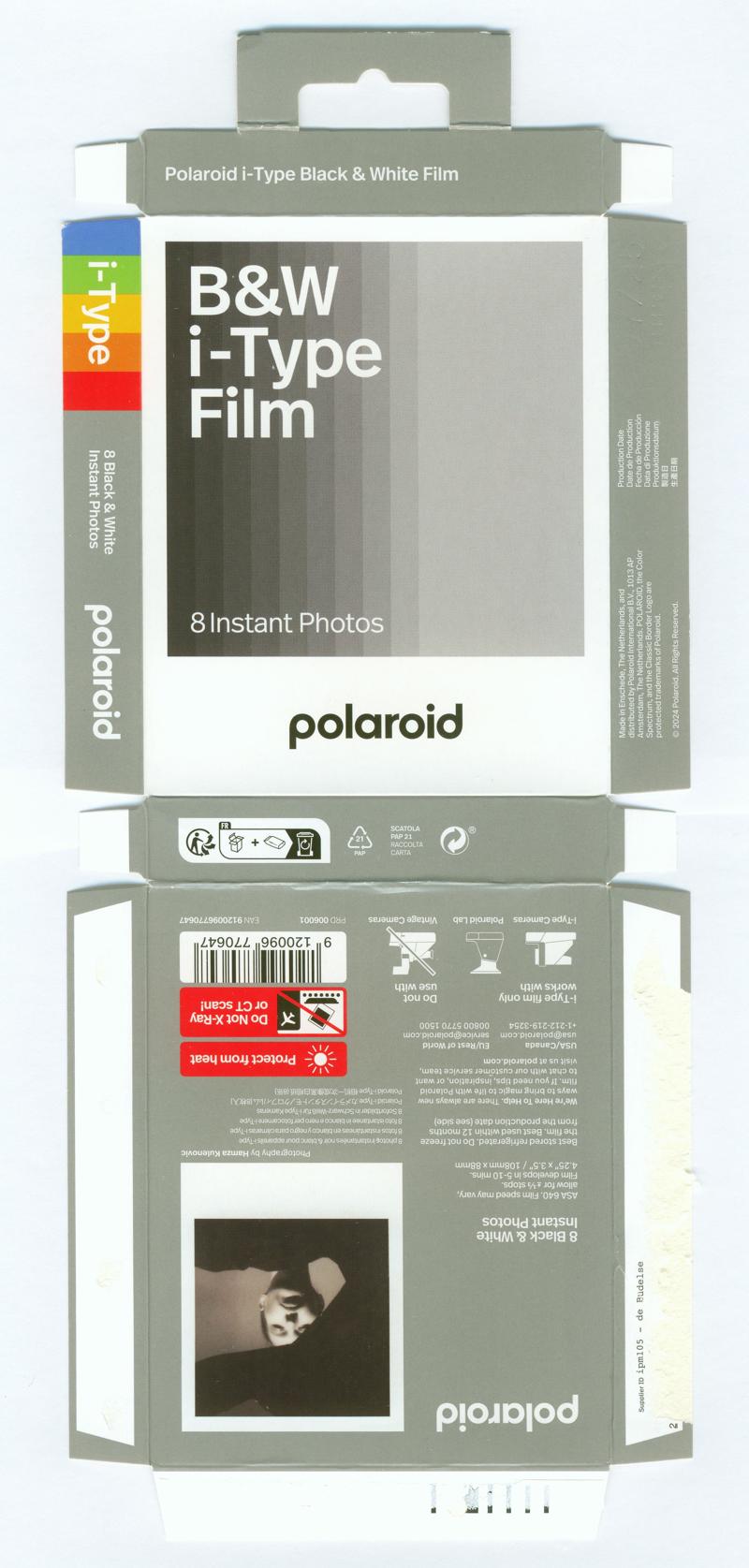 Polaroid B&W i-Type Film Integral Film film box outside