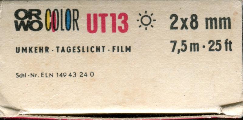 ORWO OrwoColor UT13 8mm film box outside