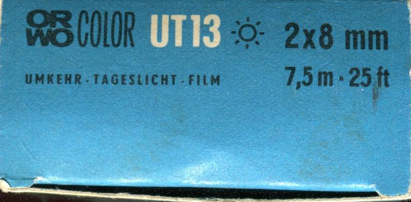 ORWO OrwoColor UT13 8mm film box outside