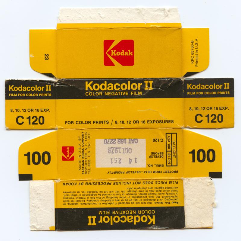 Kodak Kodacolor II 120 film box outside