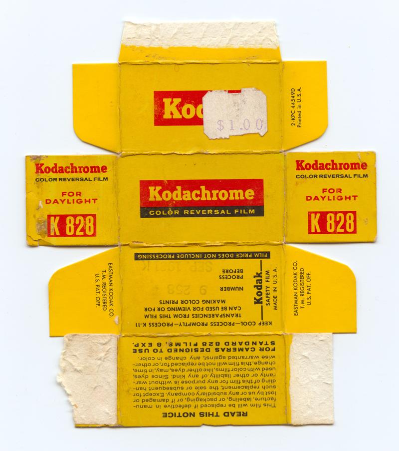 Kodak Kodachrome 828 film box outside