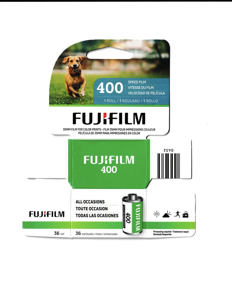 Fujifilm 400 35mm film box outside