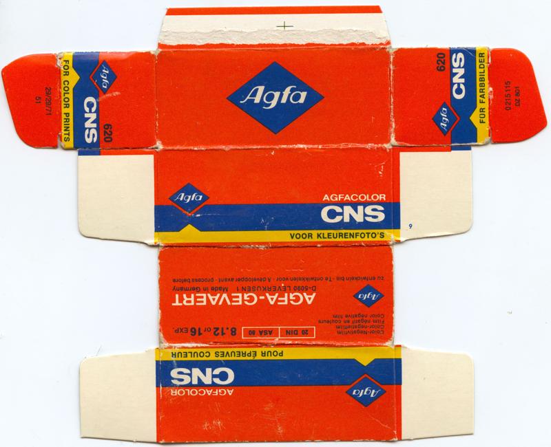 Agfa Agfacolor CNS 620 film box outside