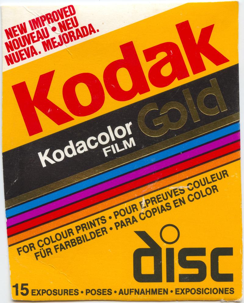 Kodak Kodacolor Gold Disc Film film box outside