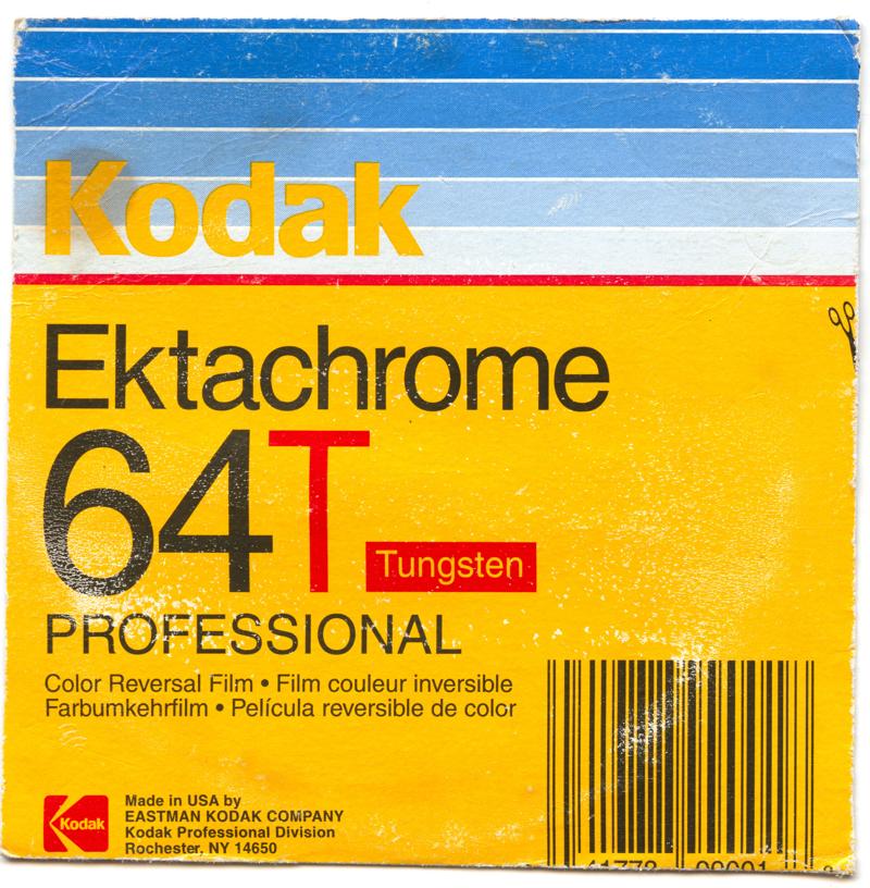 Kodak Ektachrome 64T 35mm film box outside