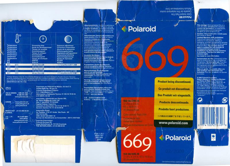 Polaroid 669 Instant Pack Film film box outside