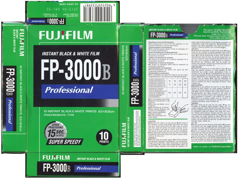 Fujifilm FP-3000B Instant Pack Film film box outside