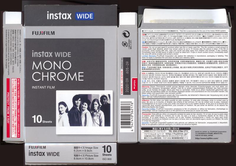 Fujifilm Instax Wide Monochrome Instant Integral Film film box outside