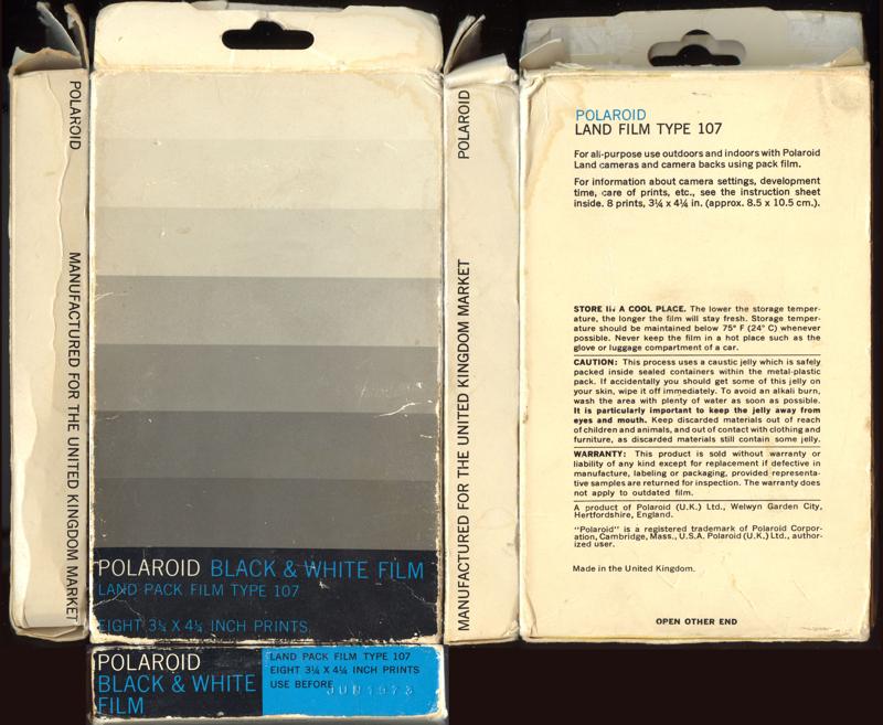 Polaroid Land Pack Film Type 107 Instant Pack Film film box outside