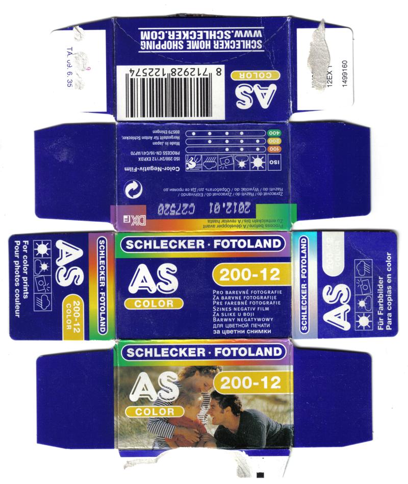Schlecker Fotoland AS Color 200 35mm film box outside