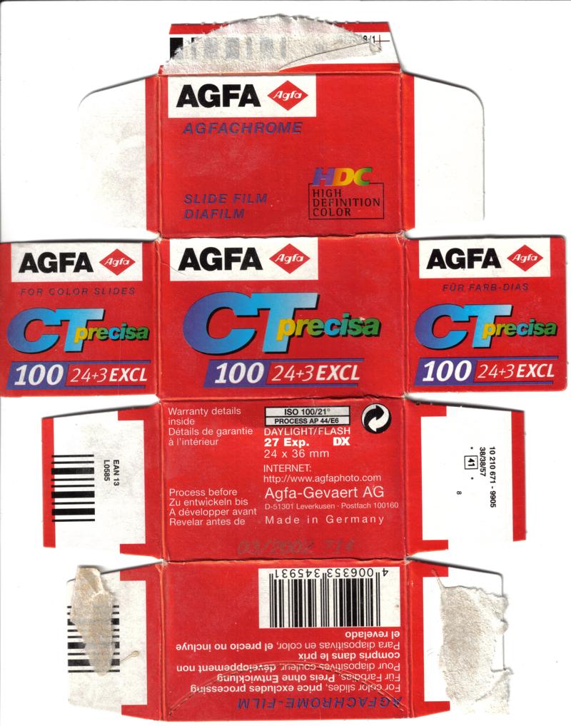 Agfa CT Precisa 35mm film box outside