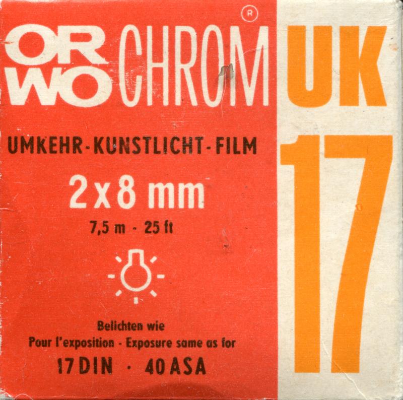 ORWO UK 17 8mm film box outside