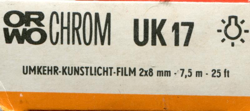 ORWO UK 17 8mm film box outside