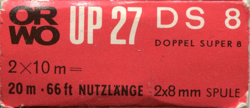 ORWO UP 27 DS 8 8mm film box outside