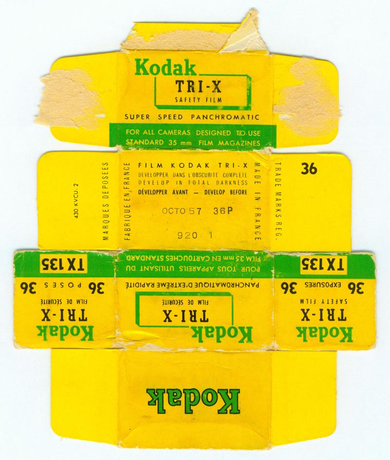 Kodak Tri-X 35mm film box outside