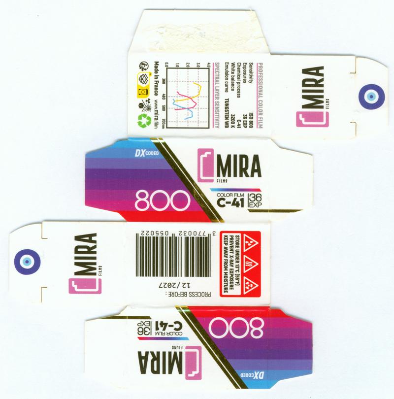 Mira Films 800 Color Film 35mm film box outside
