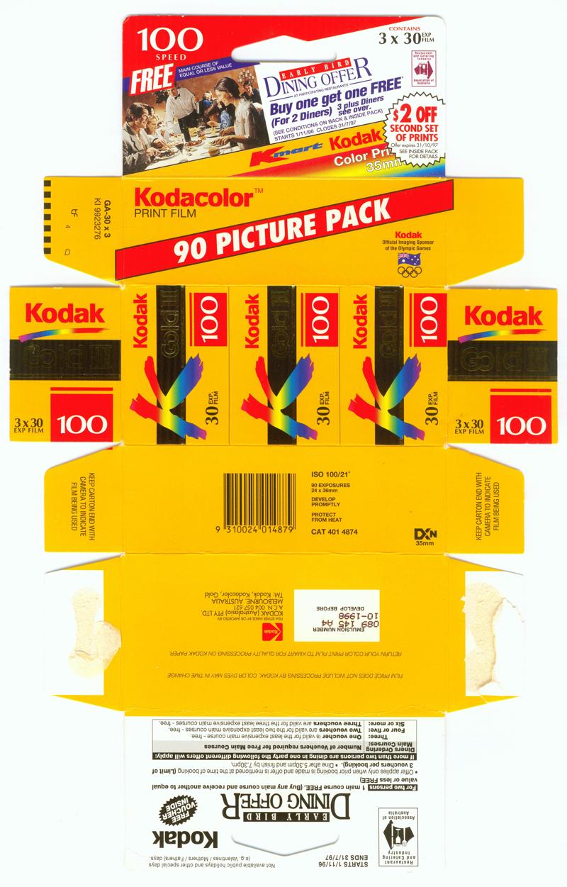 Kodak Gold III 35mm film box outside