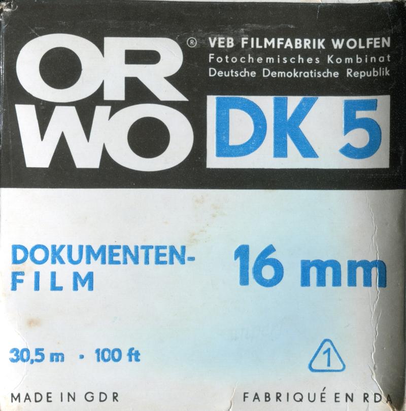 ORWO DK5 16mm film box outside